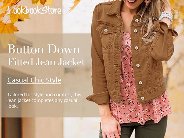 LookbookStore 2025 Spring Jean Jackets Women's Basic Long