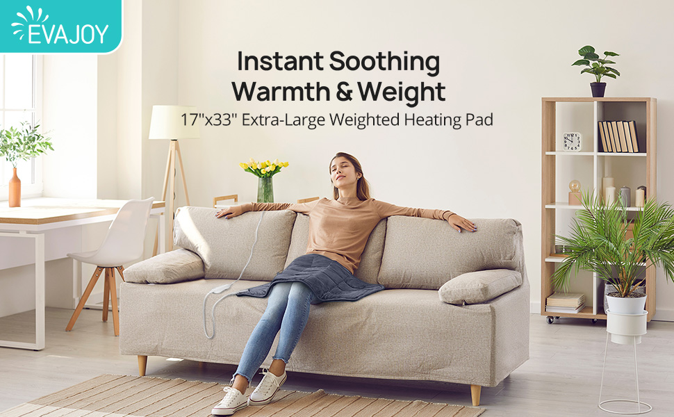 Weighted Heating Pad 17''x 33" XXXL Electric Heating Pad