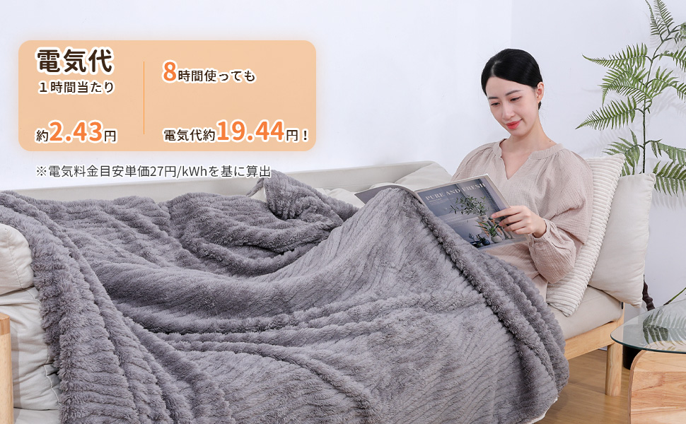 大判電気毛布 掛け敷き兼用 電気ひざ掛け 電気ブランケット グレー 2個 洗える Amazon | 電気毛布 掛け敷き兼用 188×130cm【大きいサイズ