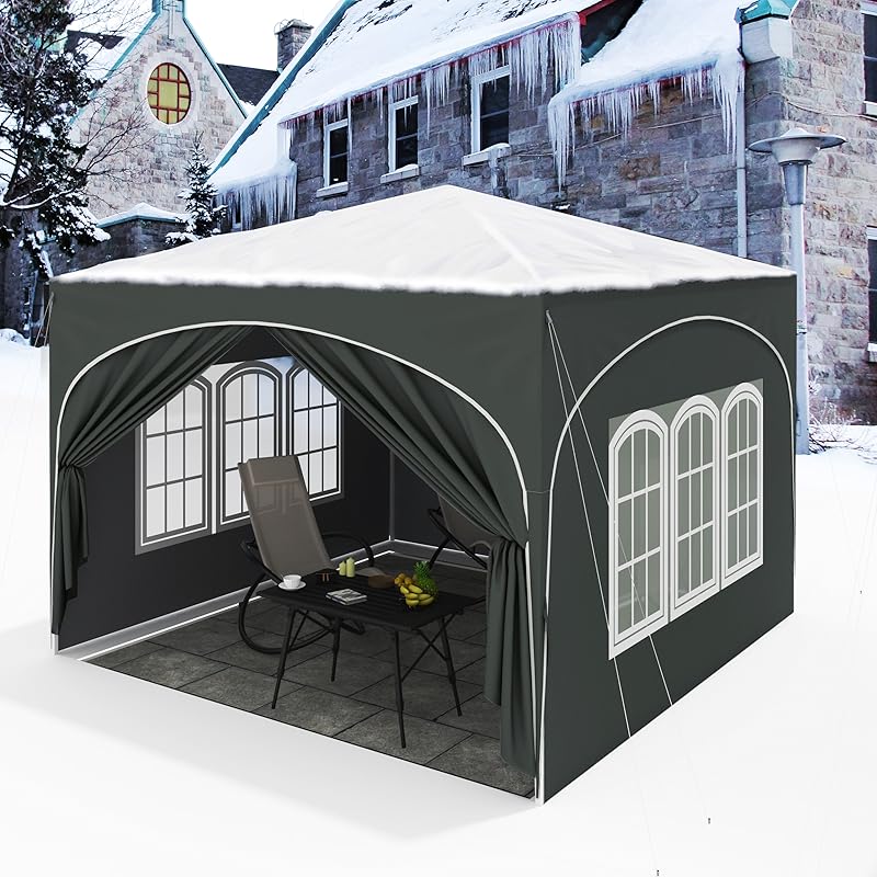 WOLTU Gazebo Pieghevole Da Giardino. Gazebo Impermeabile Pop Up Da 3x3m Con Pannelli Laterali. Tendone Da Esterno. Altezza Regolabile. Protezione UV. Con Custodia Verde 15 PVL