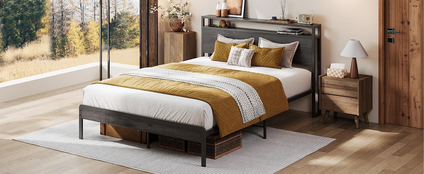 bed frame full size with headboard