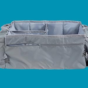 gray large trunk organizer with full zip size pocket