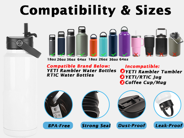 replacement lid for yeti rambler water bottle 18oz 26oz 36oz 64oz 