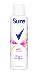 Sure Bright Bouquet Anti-Perspirant Deodorant Aerosol 150 ml for 48h odour & sweat protection