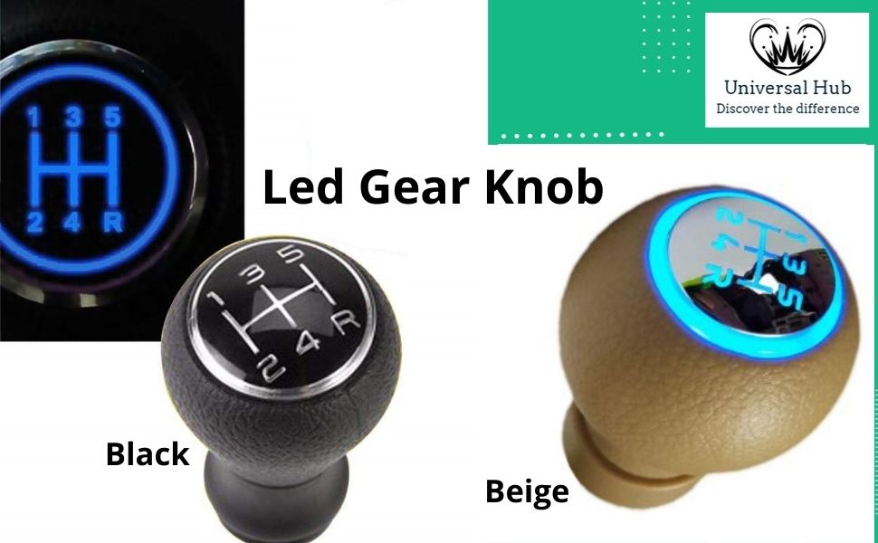 Universal Hub Leather Car LED Illuminated Gear Lever Knob with Wire for