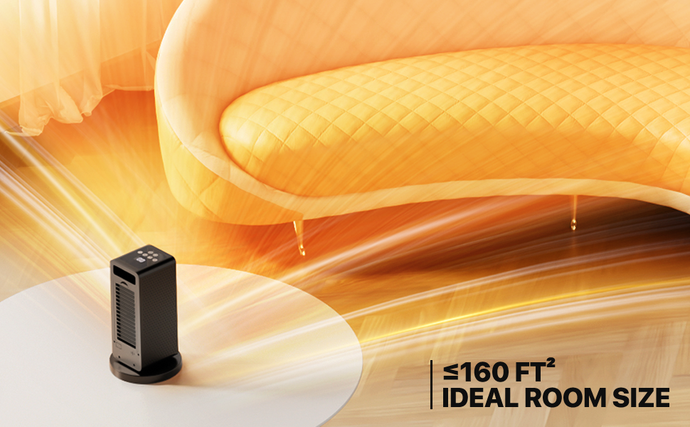 MoNiBloom Electric Space Heater with 90° Oscillation, PTC