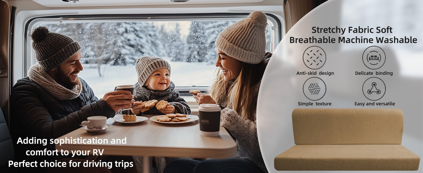 Oloepfo 8PCS Rv Cushion Covers, Outdoor Rv Sofa