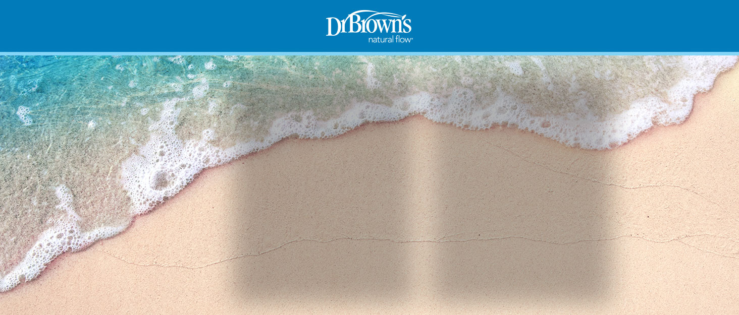 Dr Browns logo with a wave on the beach