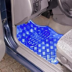 WOLTU 4 Pezzi Set Tappetini In PVC Auto Universali Tappeto Antiscivolo Argento 14 AM7140