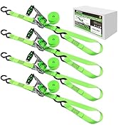 XSTRAP STANDARD 1in x 14ft Ratchet Straps with Ergonomic Aluminium Alloy Handle and Coated S-Hook...