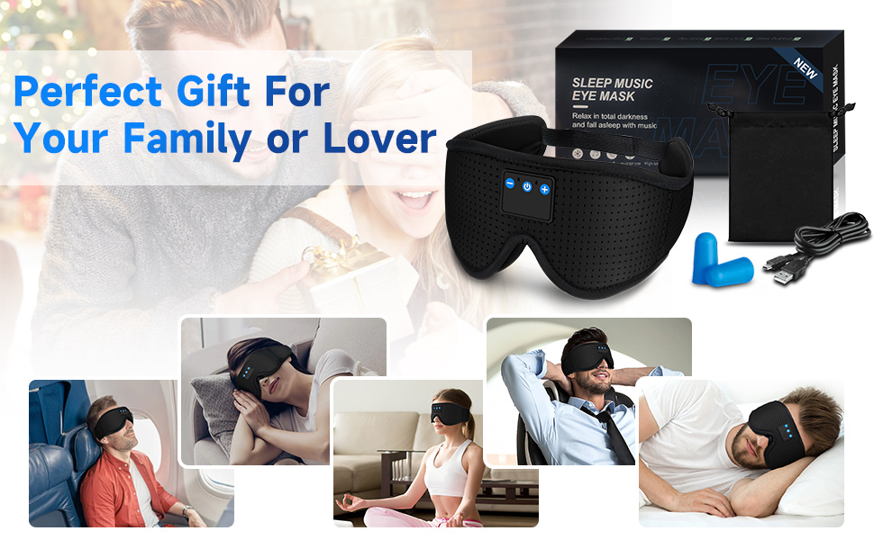 Rantizon Bluetooth Sleep Mask Headphones Upgraded 3D Headphones Sleep