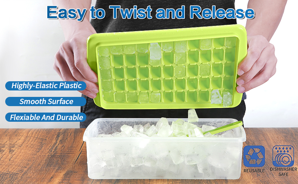 ARTLEO Small Ice Cube Trays for Freezer with Lid, Perfect