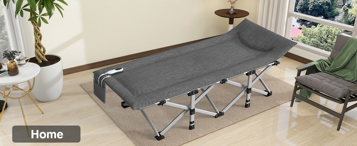 Suteck Heated Camping Cot, Folding Camping Cot Bed for