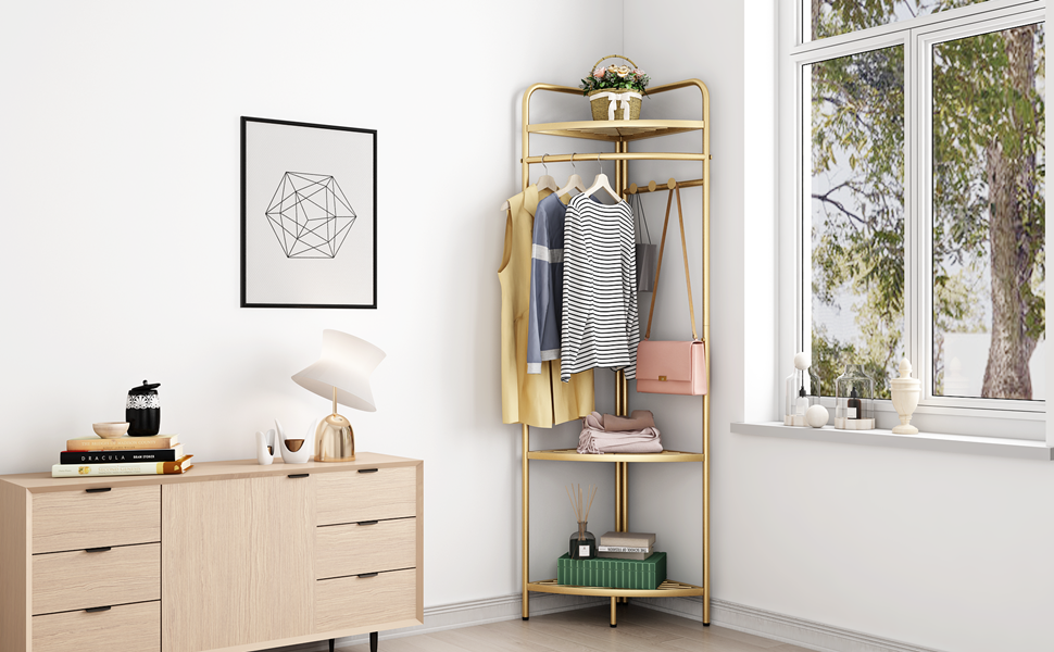 gold clothing racks