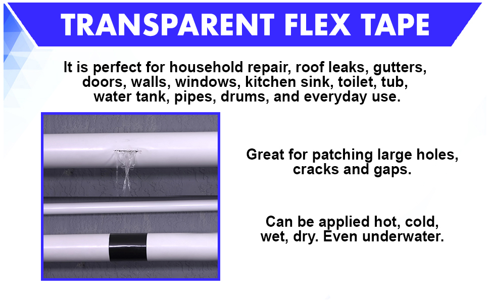 VCR Flex Adhesive Tape Transparent Waterproof 1.52 Meters Length