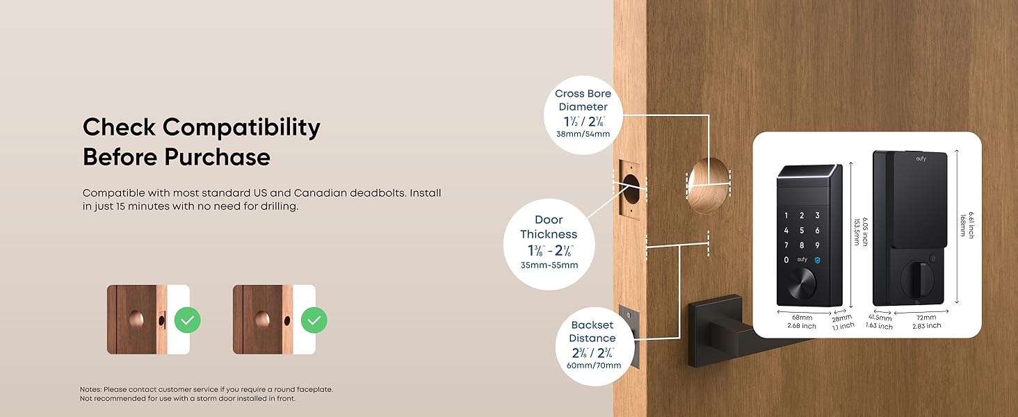 eufy smart lock with easy installation for various door sizes
