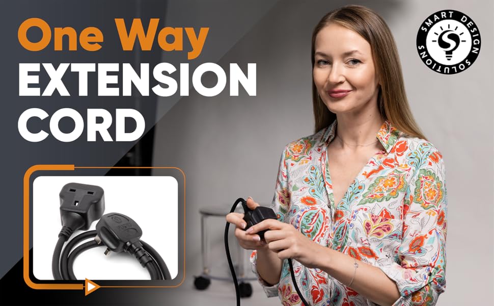 1 Way Extension Cord 1m (3.3 feet), Long &Thick Electric Cable