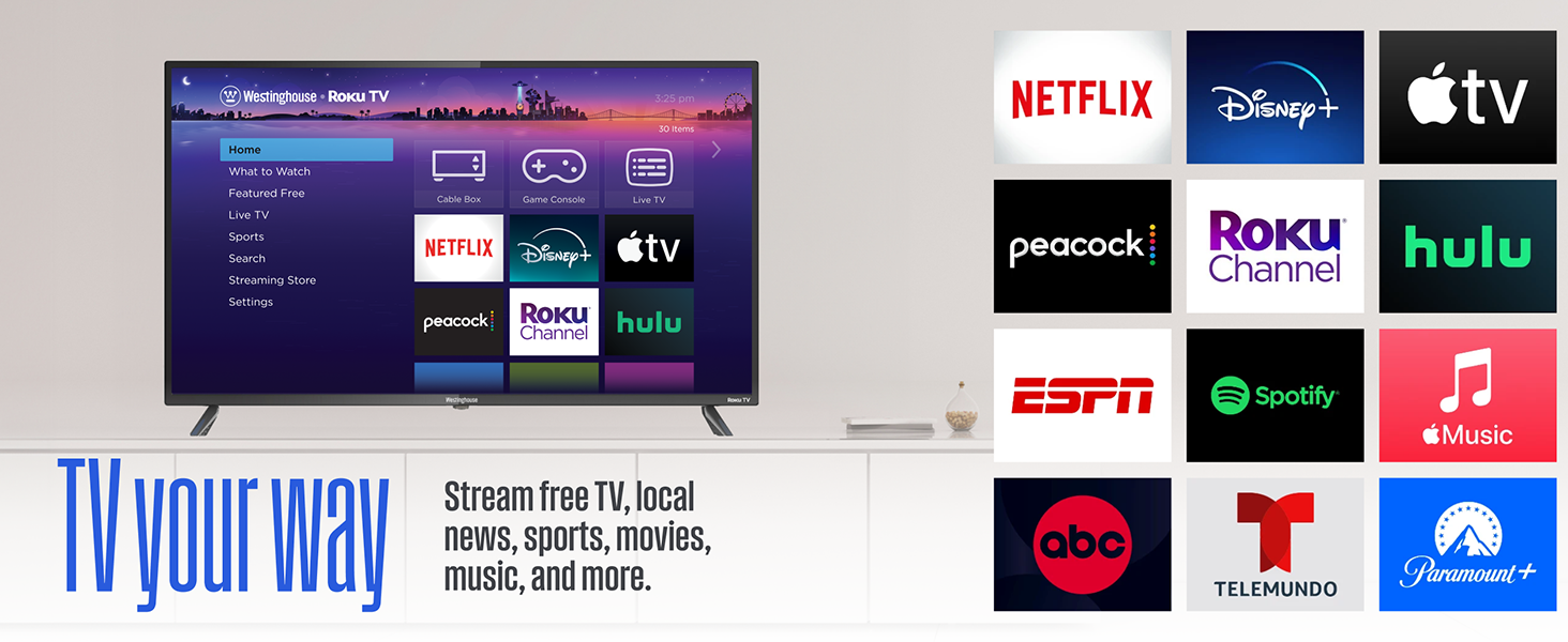 Westinghouse, smart TV, Roku TV, Streaming, 55-inch, 43-inch, full HD, 4K UHD