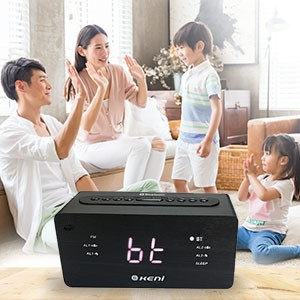 Amazon | G keni 木目クロックFMラジオ 目覚まし時計 デジタル