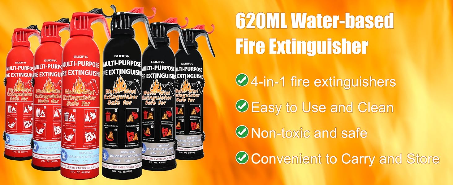6 Pack Fire Extinguishers for Home, Vehicle Fire Extinguisher with