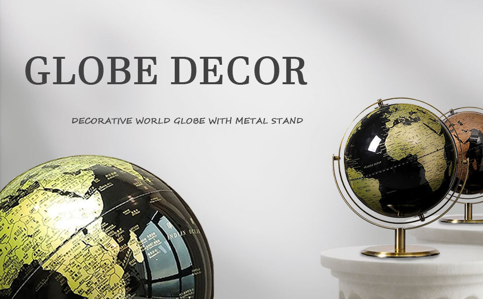 WFLWLHH Decorative World Globe with Metal Stand, World