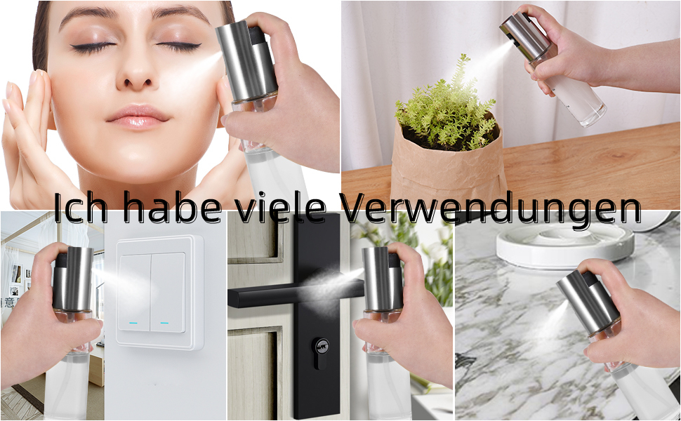 Miorkly Oil Spray Bottle 2x100ml Olive Oil Dispenser, Oil Spray With Scale, Made of Glass and