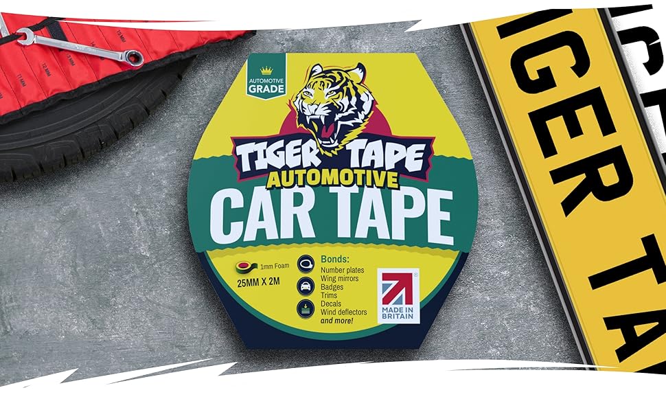 Tiger Tape® Car Number Plate Tape Automotive Grade Vehicle