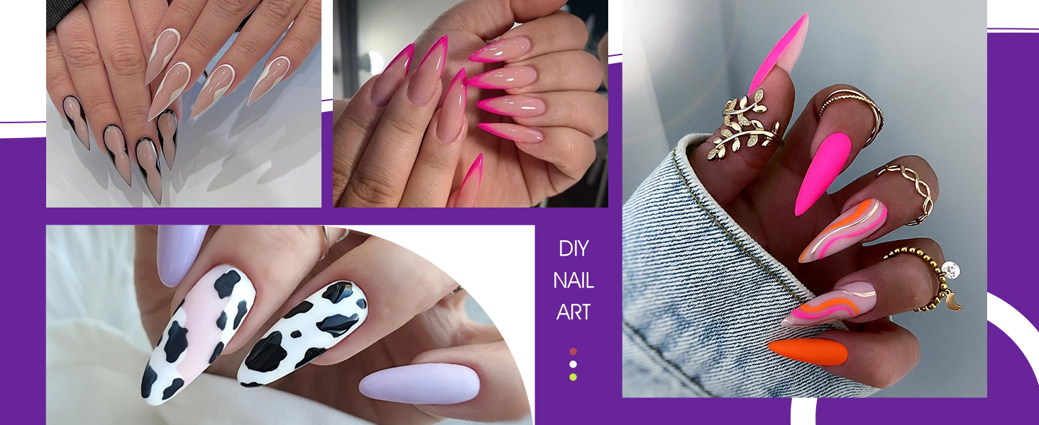 clear long stiletto nail tips