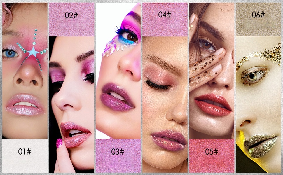 3 Colors Diamond Shimmer Metallic Lipstick Set,