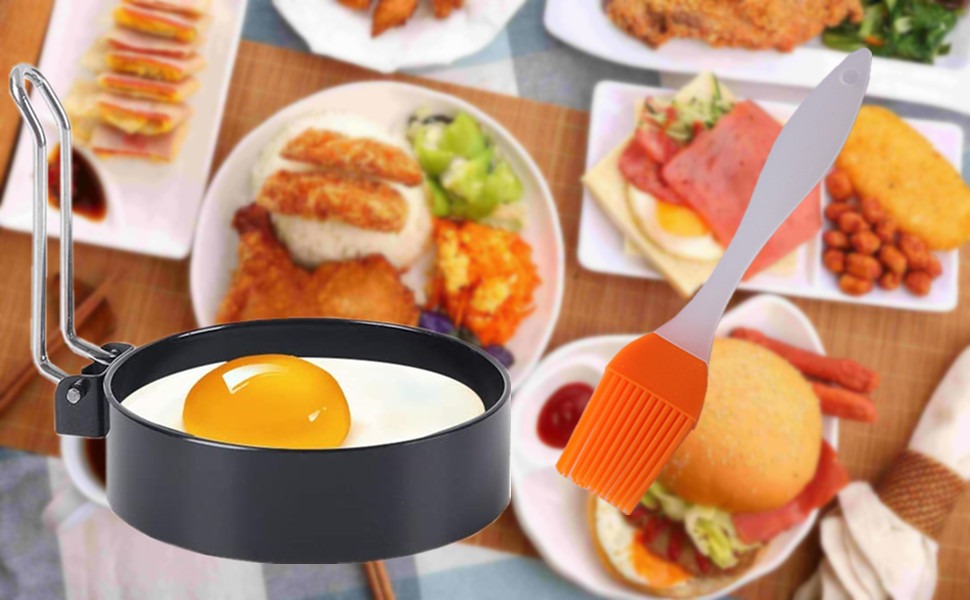 Egg Ring, Cozii 4 Pack Stainless Steel Egg Ring Molds with Non Stick