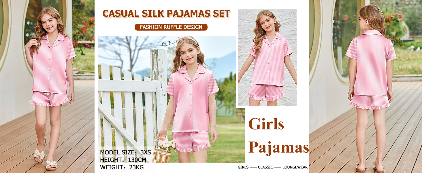 Womens Satin Pajamas Set Button Down 2 Piece Silk Pjs Shorts Set