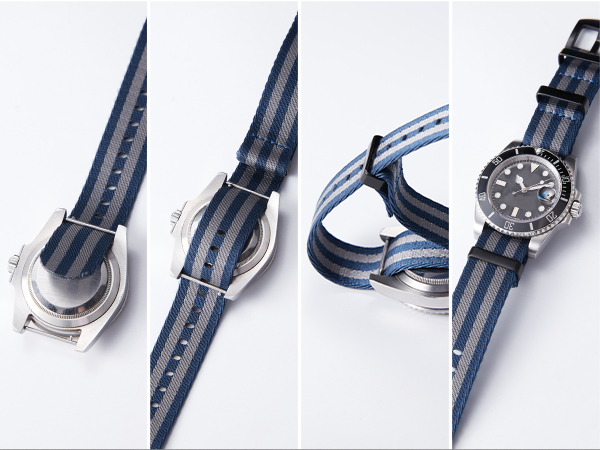 Amazon | [BINLUN] 時計 ベルトナイロン 厚い 18mm 20mm 22mm