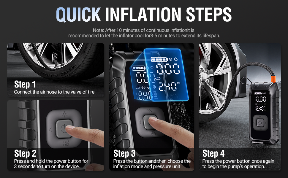Tire Inflator Portable Air Compressor