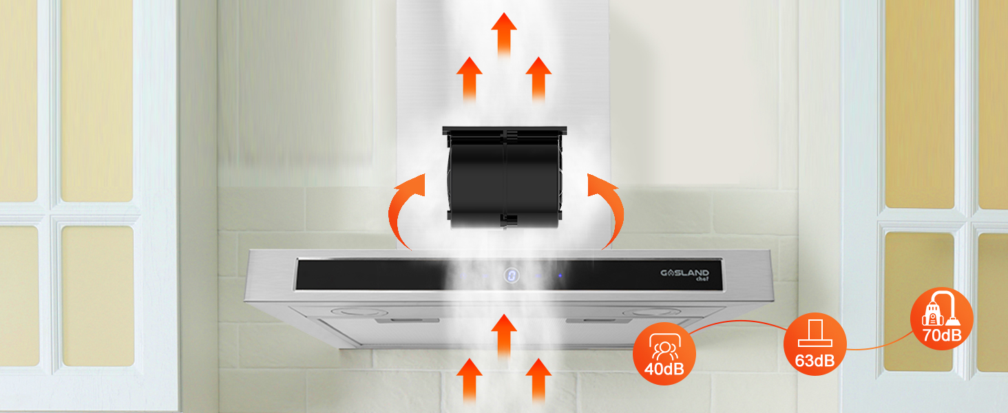 Gasland Chef TR60SS Cooker Hoods 60cm Recirculation, Quiet Extractor