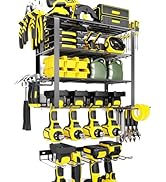 5 Layers 2 IN 1 Power Tool Organizer Wall Mount for Dad, 8 Cordless Drill Holder Garage Organizat...