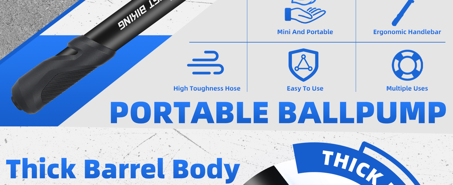 Ball Pump With Needle, Portable Football Inflator Pump Come With Hose,Inflation Pump for Soccer, Basketball, Rugby, Balloons, Swimming Laps 11 2