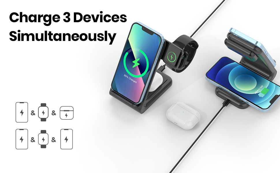 Wireless Charging Station for Apple 3 in 1 Wireless