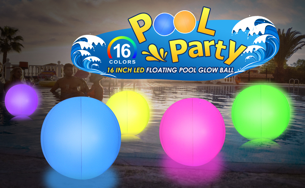 WEINNLY 5 Pack 2 in 1 Light Up Pool Toys Rechargeable