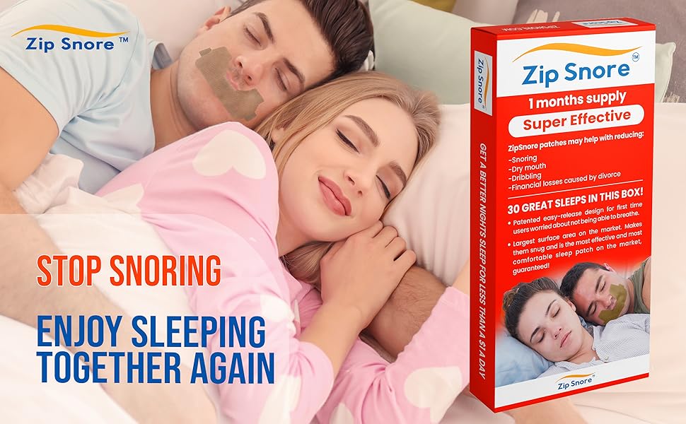 Zip Snore AntiSnore Patches, Developed for Nose Breathing Instant