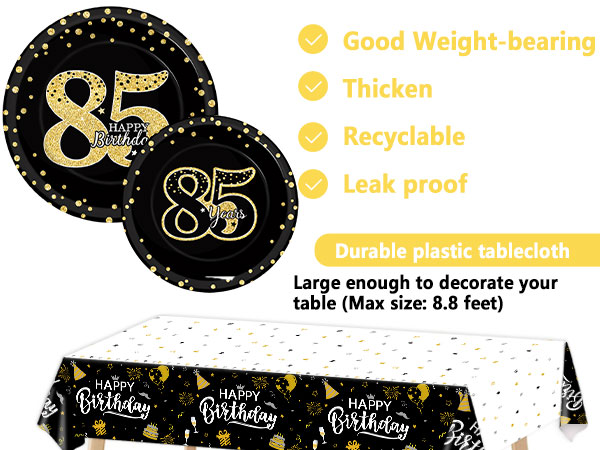 Amazon.com: 143 Pcs 85th Birthday Party Supplies Set for 24