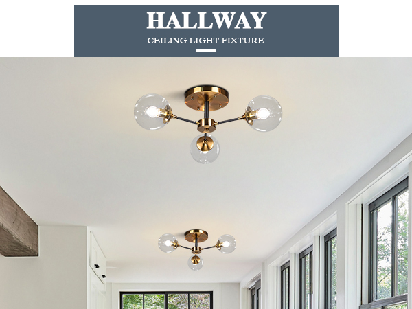 KCO Lighting Mid-Century Modern Semi Flush Mount Ceiling