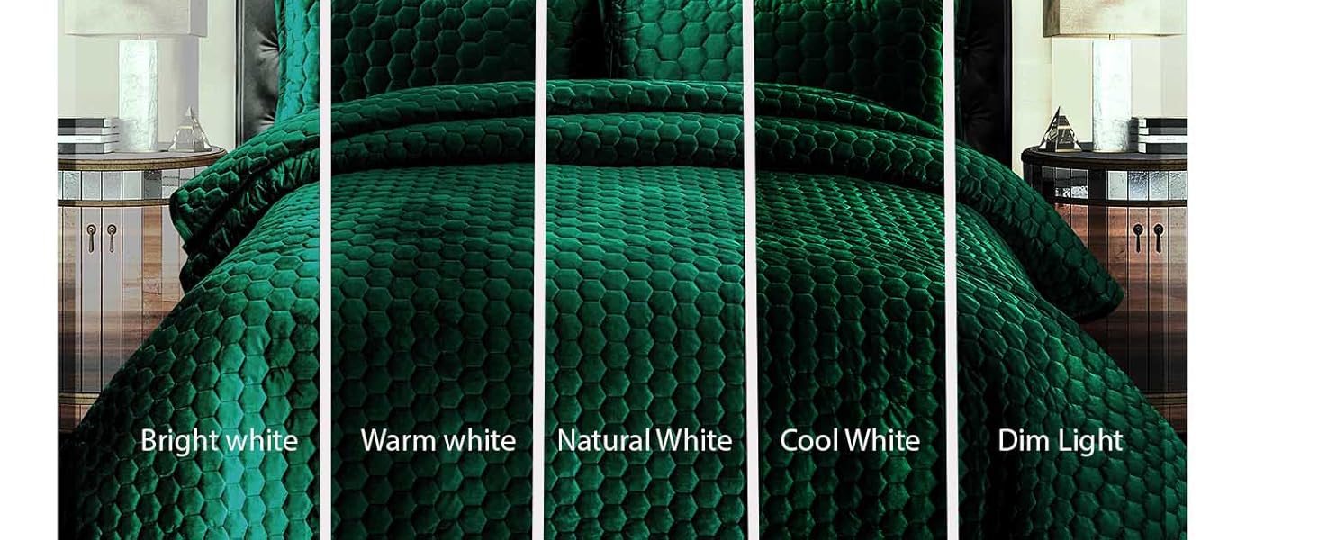 bedspread under f different lighting conditions