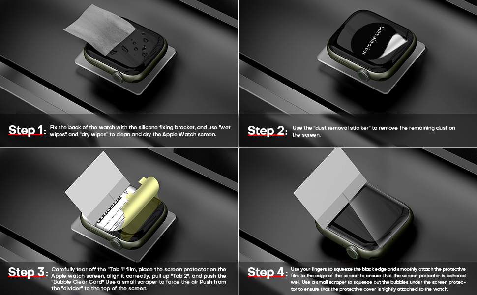 TAURI 6 Pack Screen Protector Designed for Apple Watch Series 9 8 7