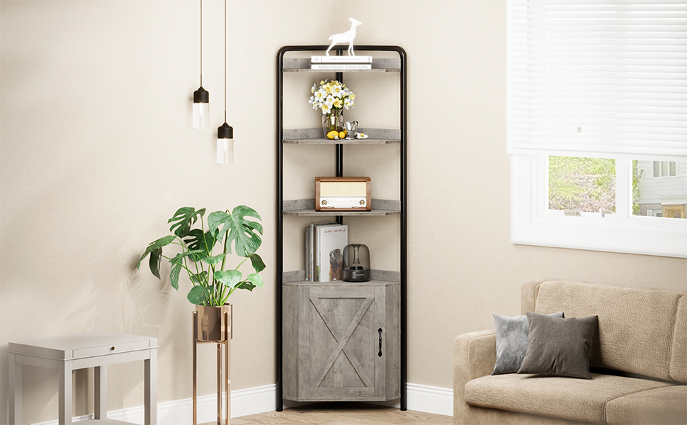 IDEALHOUSE Corner Shelf 70.9 Inch Tall Corner