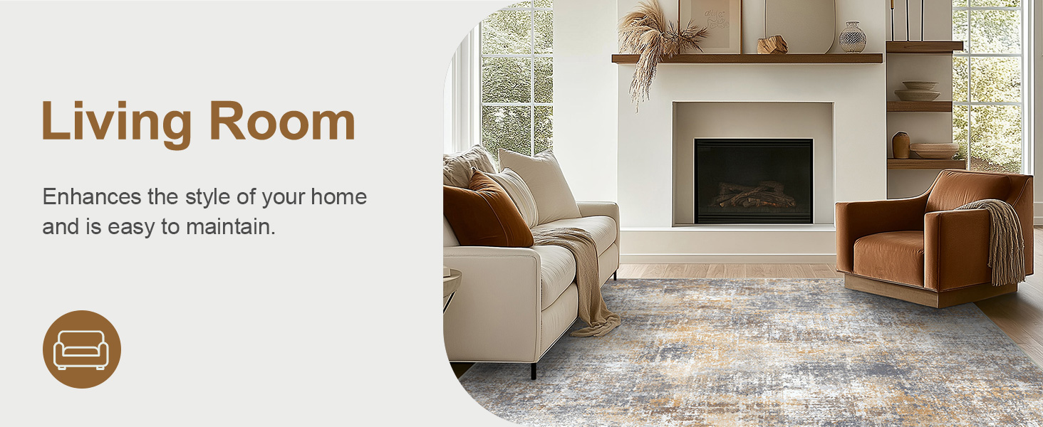 Bavni Rug 6x9, Durable StainResistance Living Room Rugs