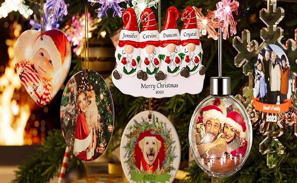 iDIY Personalised Christmas Decorations Custom Picture Text Ceramic
