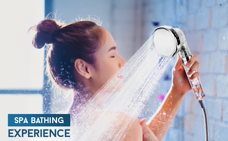 FRENSO Ionic Shower Head with 2M Shower Hose and Adjustable ABS Shower
