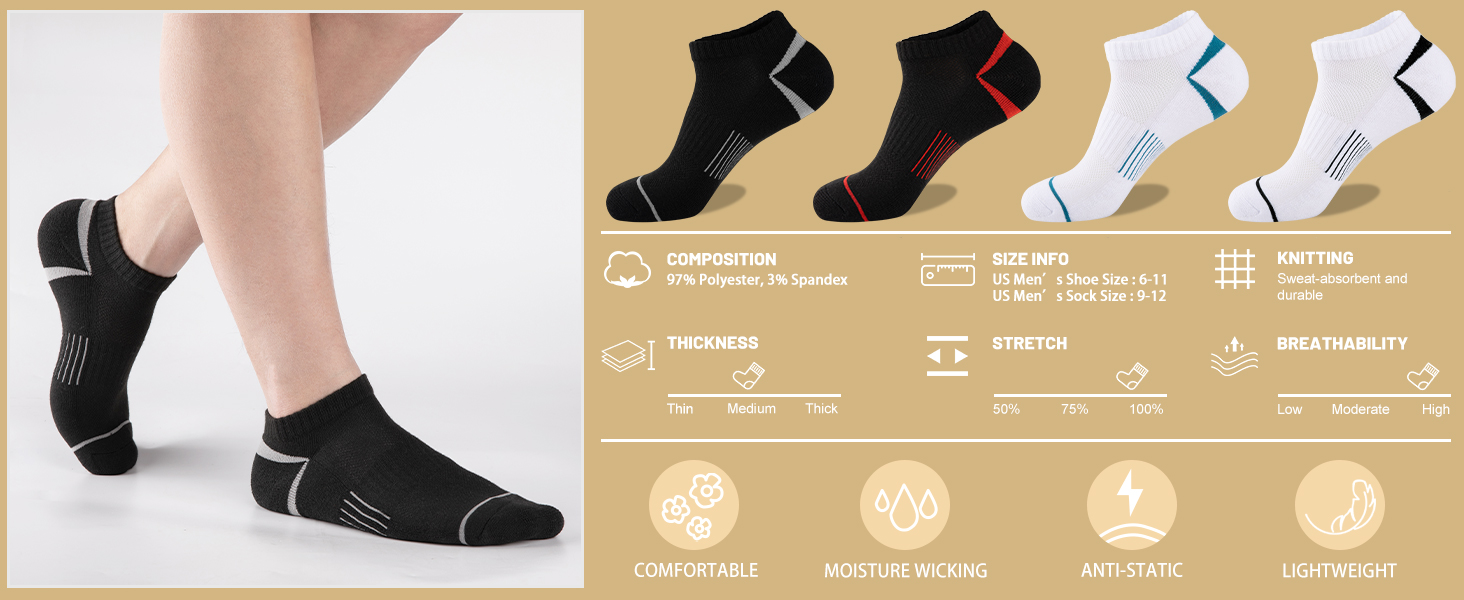 mens ankle socks size 10-13