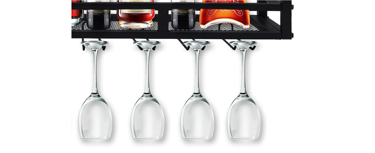 HFTUW Metal Wine Rack Wall Mounted, Wall Bar Shelves for