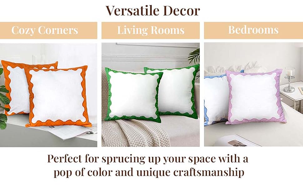 Folkulture Throw Pillow Covers 18x18, Set of 2 Throw